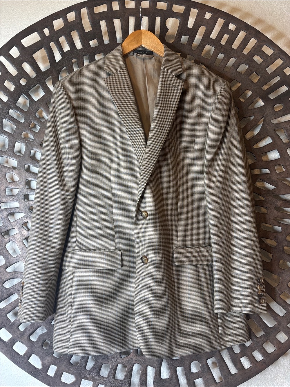 🤎 Lauren Ralph Lauren Men’s Brown Check Blazer 42R Lightweight Sport Coat 🤎